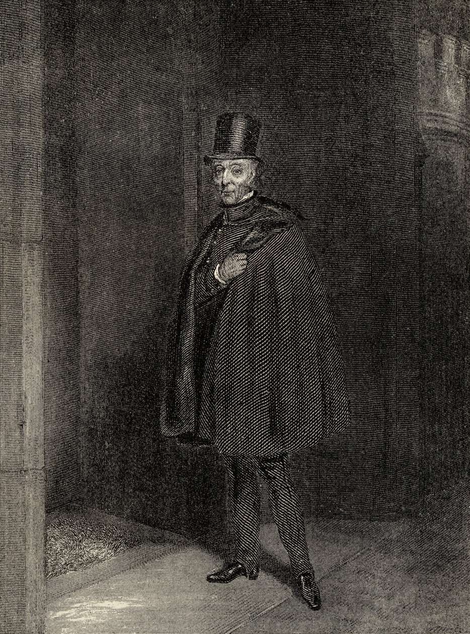 A herceg belép a Lordok Házába, illusztrációja a „Eminent Etonians Emlékirataiból”, Sir Edward Creasy 1876-ban jelent meg Londonban. alkotó: Samuel John Egbert Jones