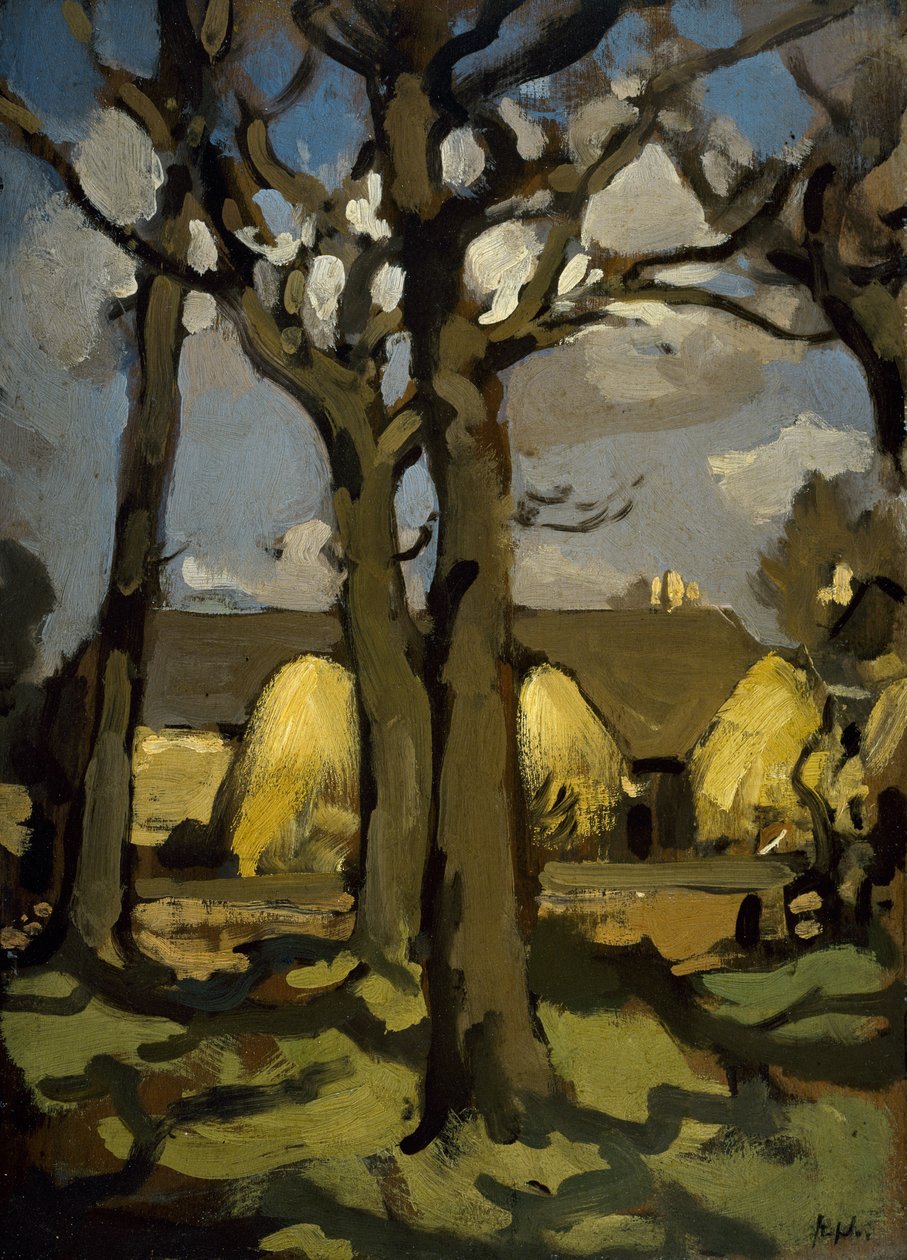 Farm Steading (olaj a panelen) alkotó: Samuel John Peploe