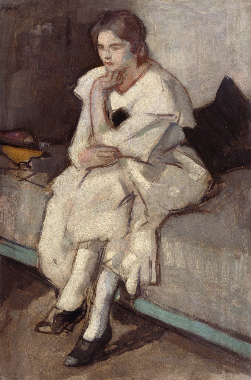 Lány fehér ruhában (olaj, vászon) alkotó: Samuel John Peploe
