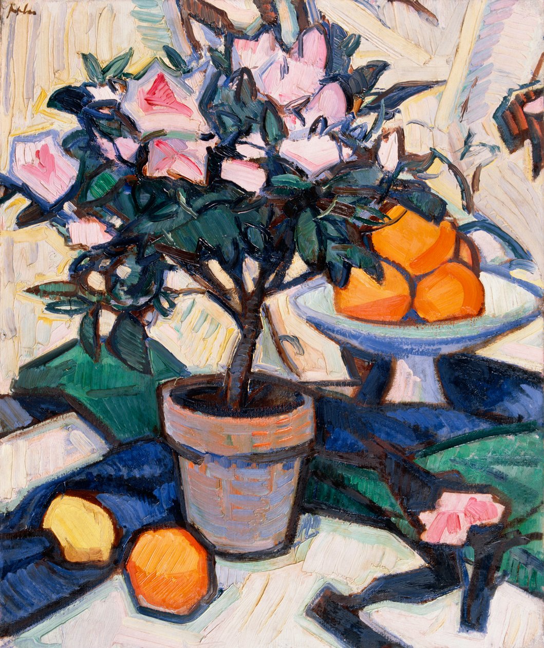 Rózsaszín azálea és narancsok, 1913 körül alkotó: Samuel John Peploe