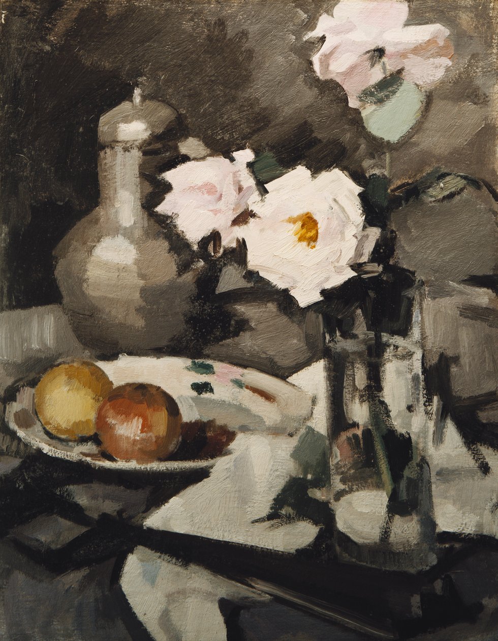 Rózsaszín rózsák üvegvázában, c. 1924 alkotó: Samuel John Peploe