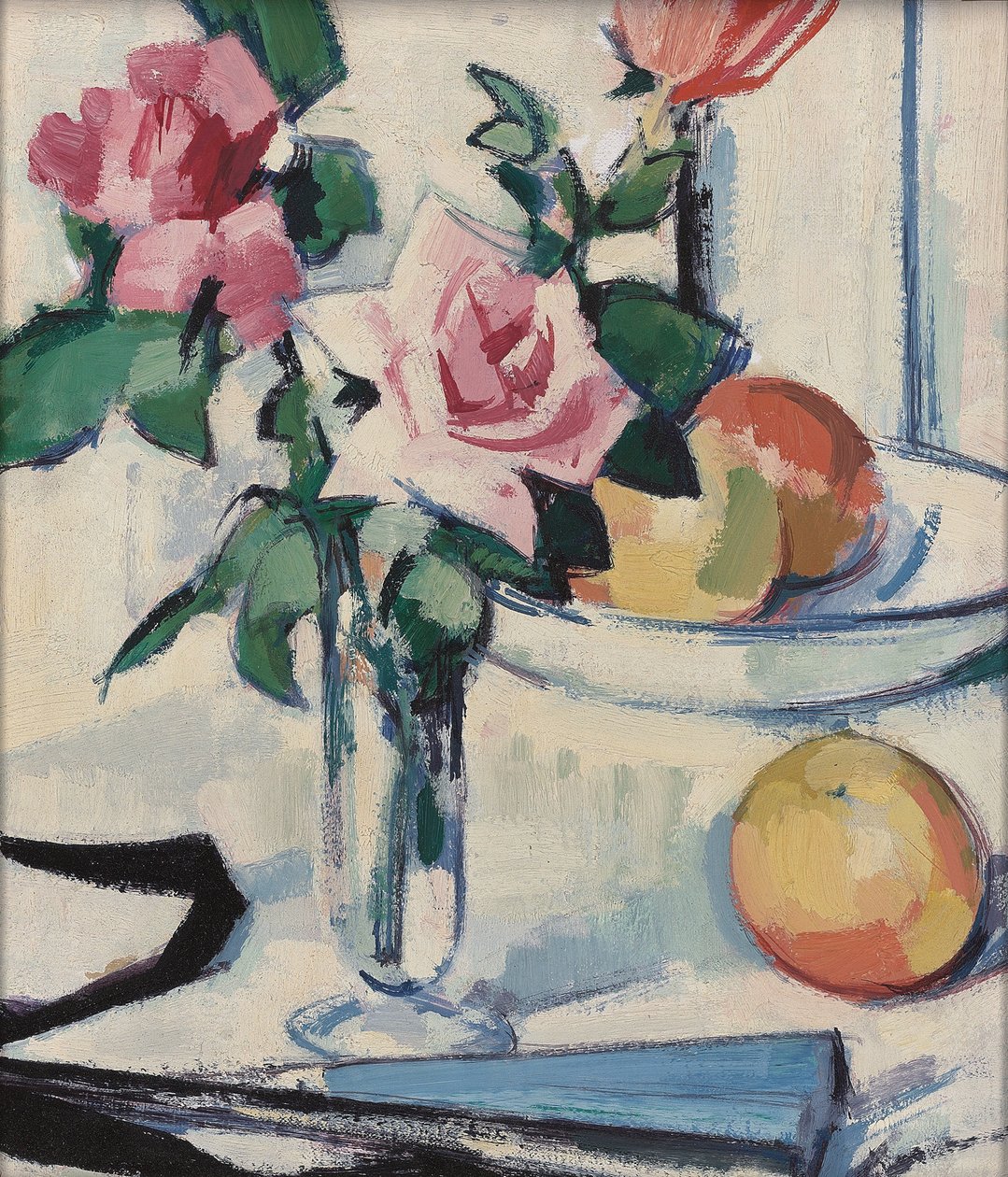 Csendélet rózsaszín rózsákkal, alkotó: Samuel John Peploe