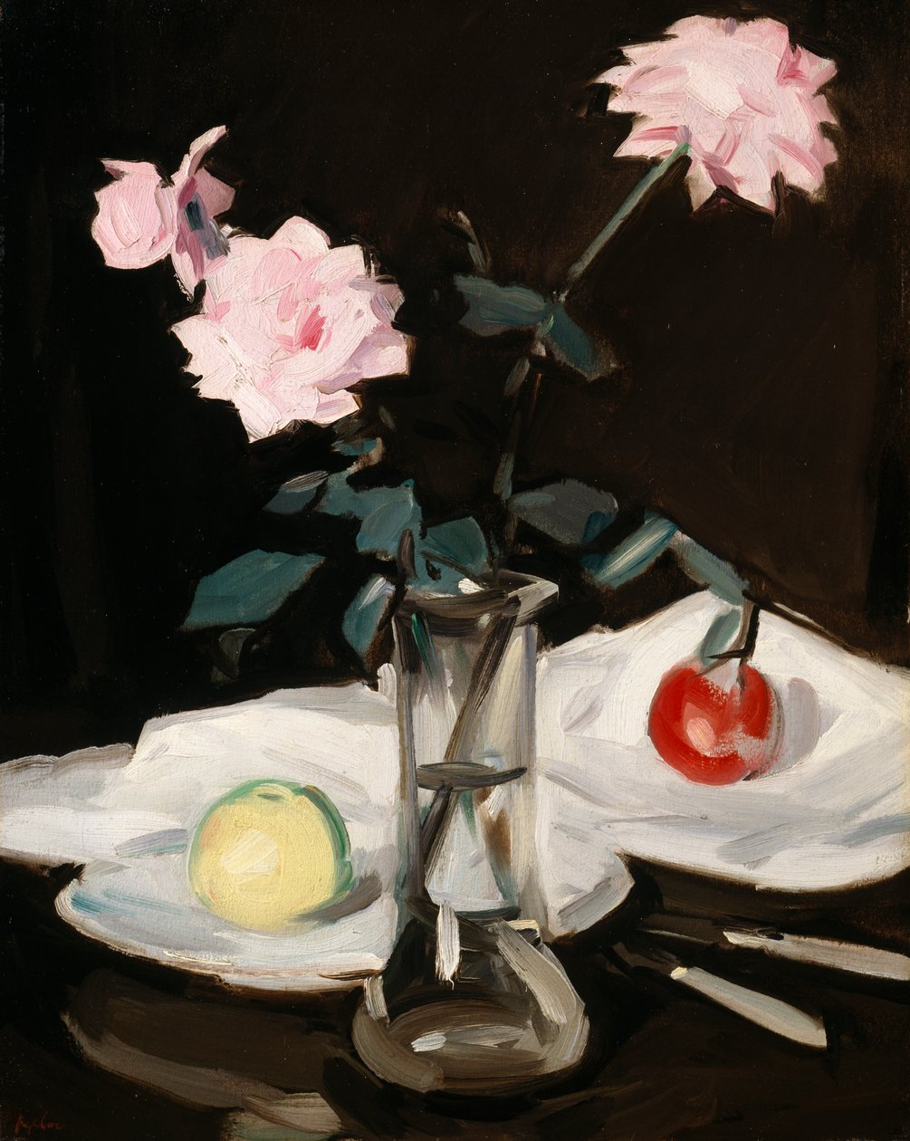 Csendélet, rózsaszín rózsák (olaj, vászon) alkotó: Samuel John Peploe