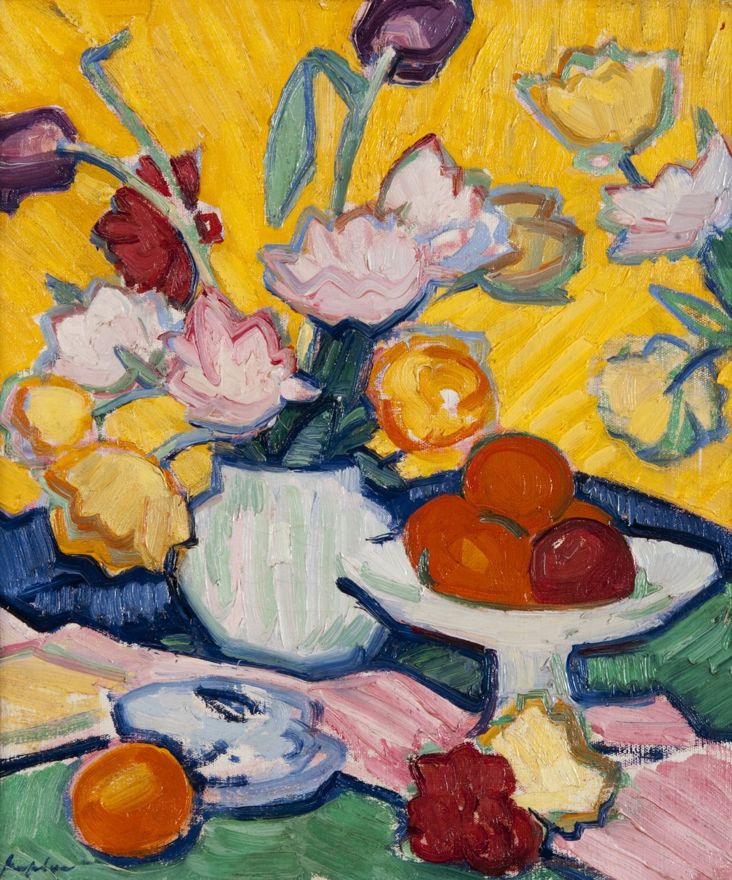 Tulipánok cserépvázában, 1910-14 alkotó: Samuel John Peploe