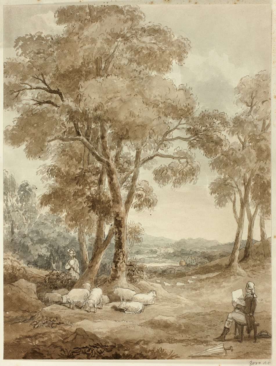 Gainsborough első pillantása a fiatal hölgyre, aki alkotó: Samuel John Stump