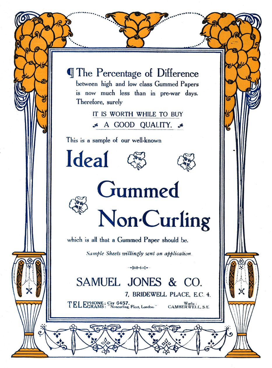 Samuel Jones & Co. – Ideális gumis, nem hullámos hirdetés, 1919 alkotó: Samuel Jones