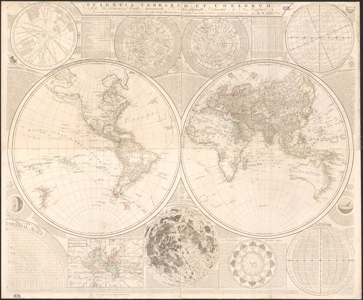 Scientia terrarum et coelorum: vagy az ég és a föld csillagászatilag és földrajzilag körvonalazott és megjelenített: tartalmazza a legkülönlegesebb és leghasznosabb részleteket a csillagos csillag- és földi rendszerekről, hűségesen felsorolva és körülhatár alkotó: Samuel; Kitchin Dunn