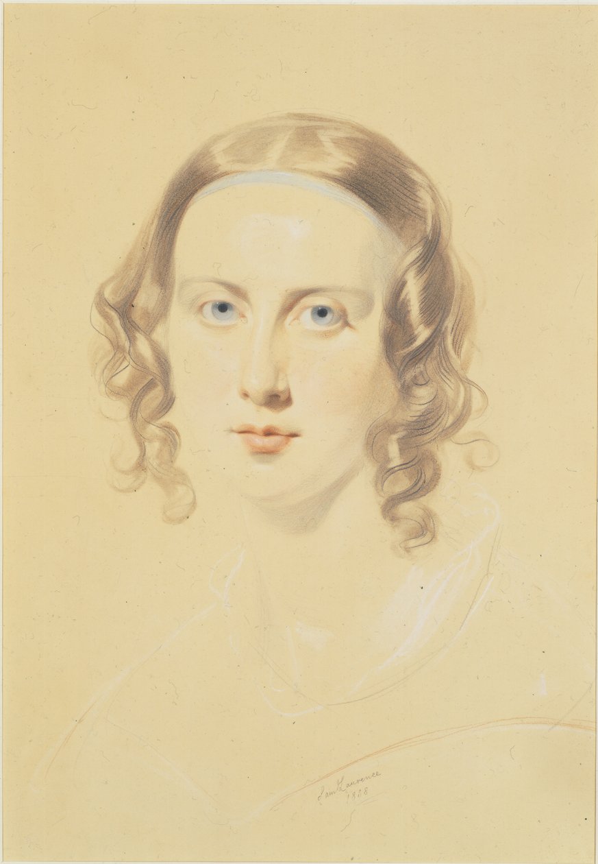 Catherine Dickens korai portréja, 1838 (kréta, zsírkréta és ceruza papíron) alkotó: Samuel Laurence