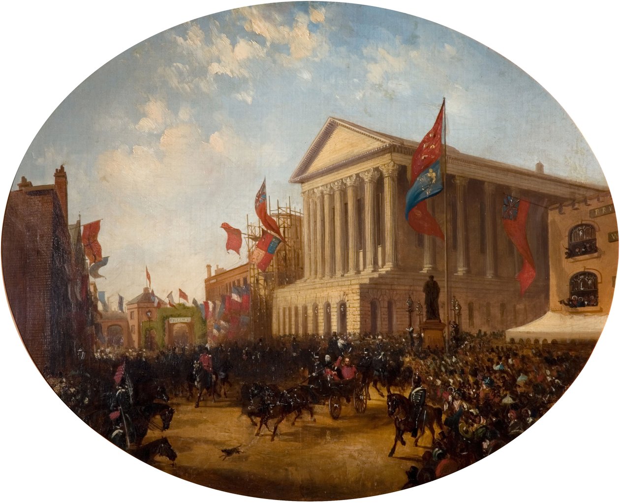 Cambridge hercege elhagyja a városházát, Birmingham, 1857. alkotó: Samuel Lines