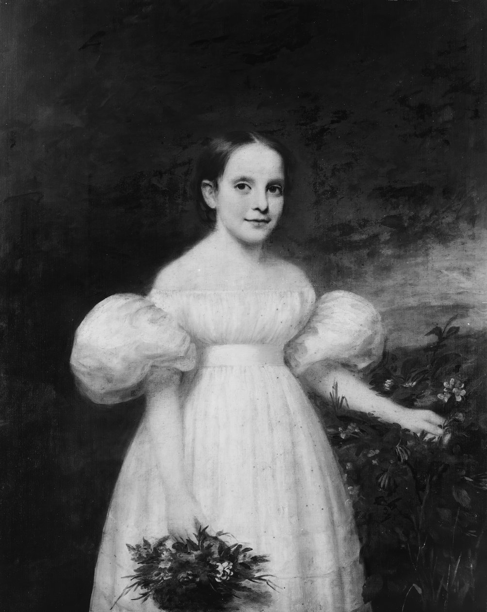 Virágos lány portréja, kb. 1835. alkotó: Samuel Lovett Waldo