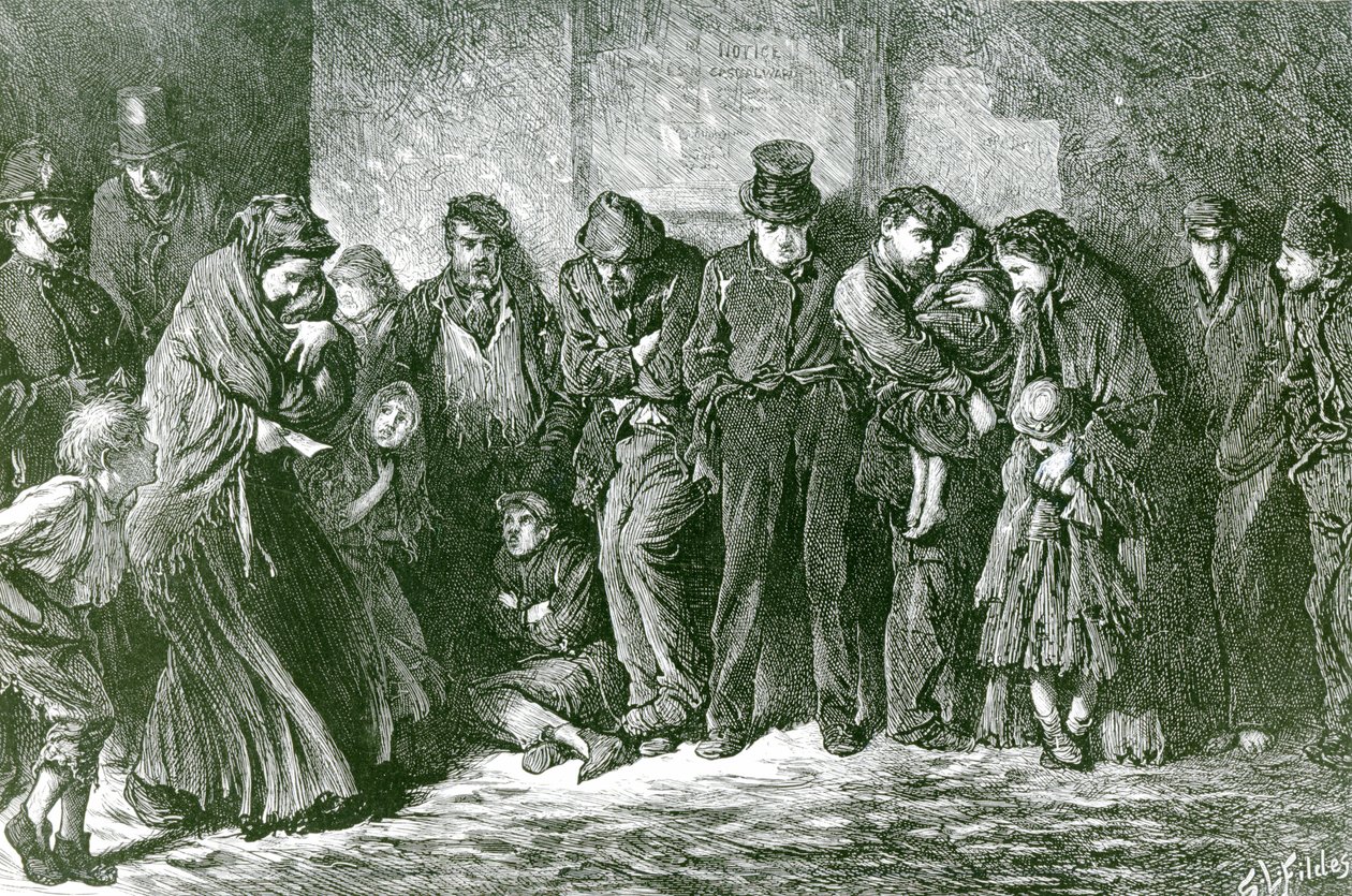 Háztalanok és éhezők, 1869 alkotó: Samuel Luke Fildes