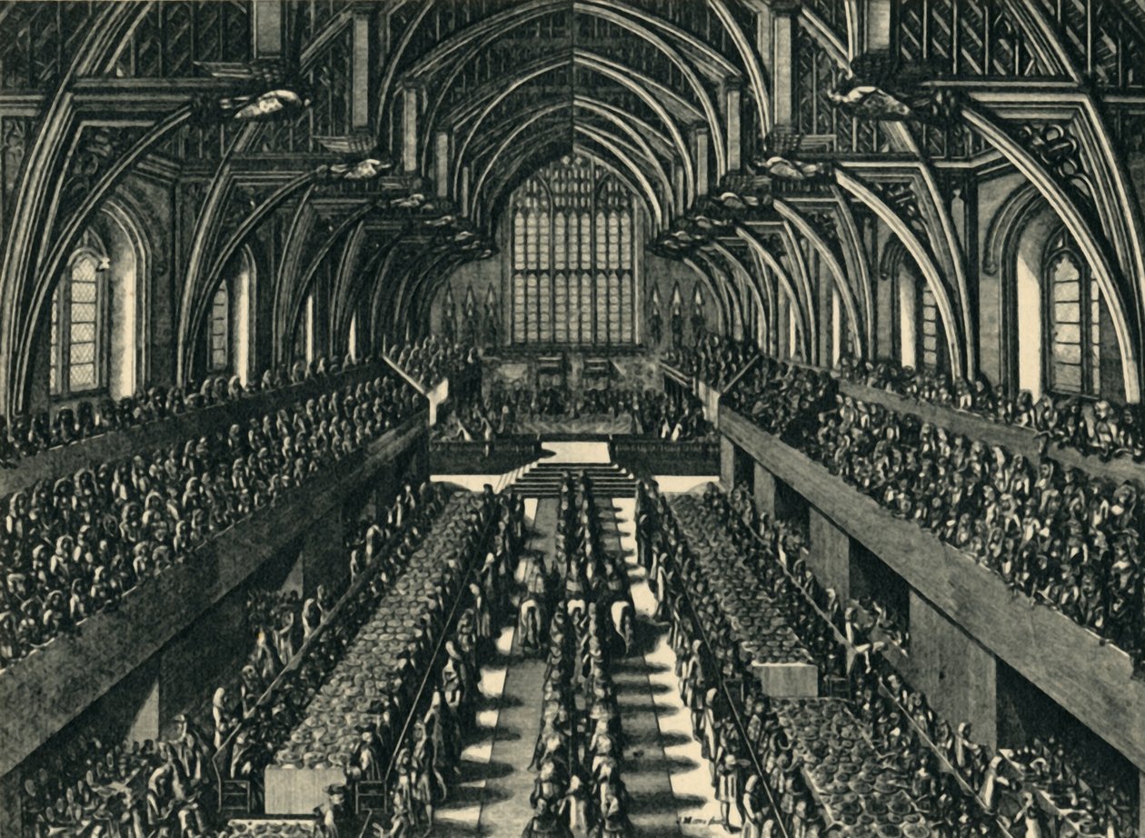 „II. Jakab koronázási vacsorája a Westminster Hallban”, 1685, 1947. alkotó: Samuel Moore