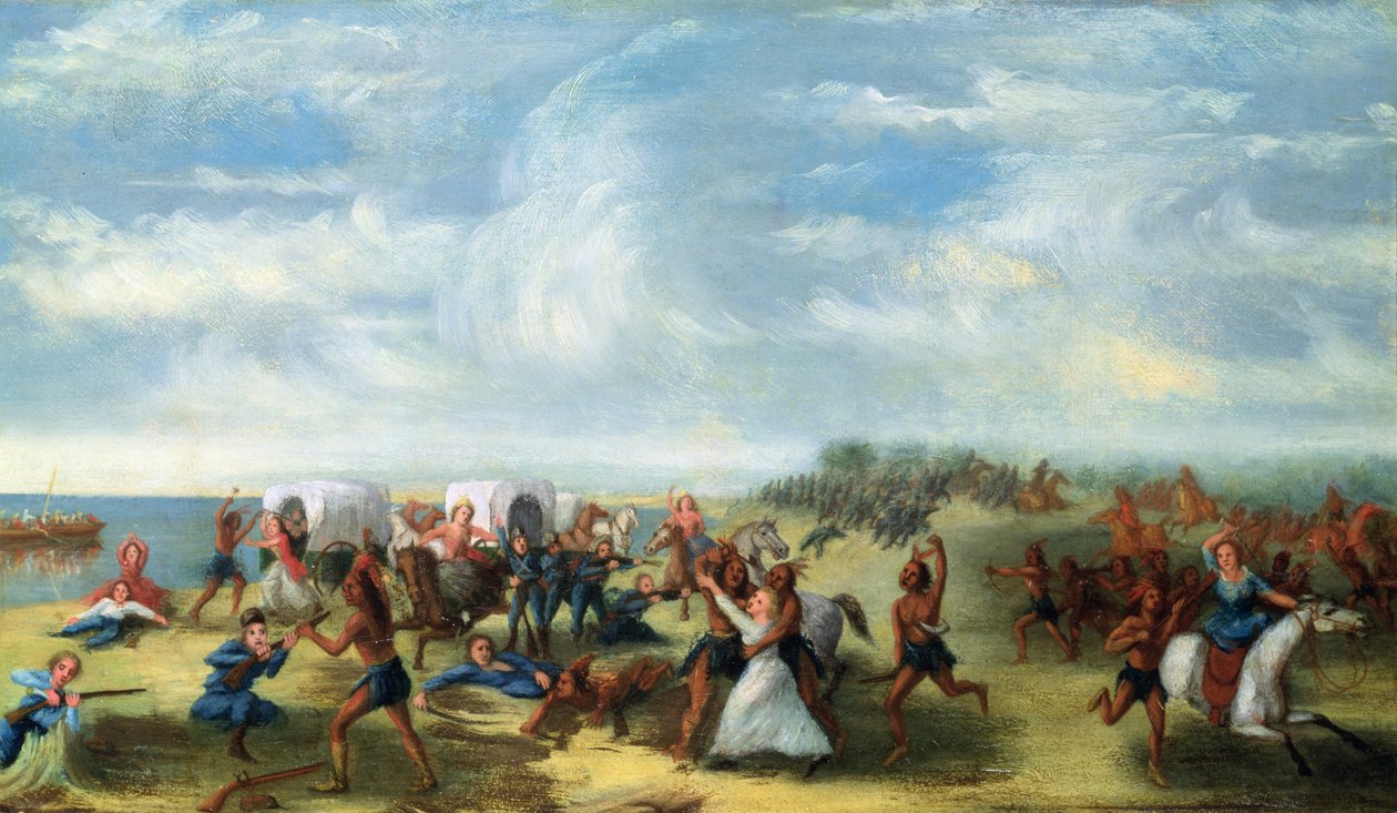 A Fort Dearborn mészárlás 1812. augusztus 15-én alkotó: Samuel Page