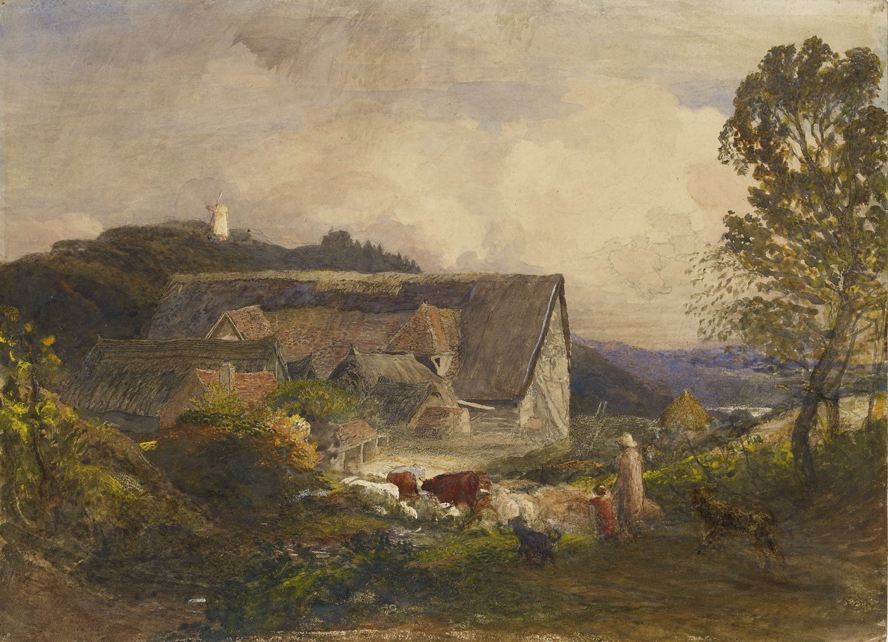 Egy farmudvar Princes Risborough-ban, 19. század alkotó: Samuel Palmer