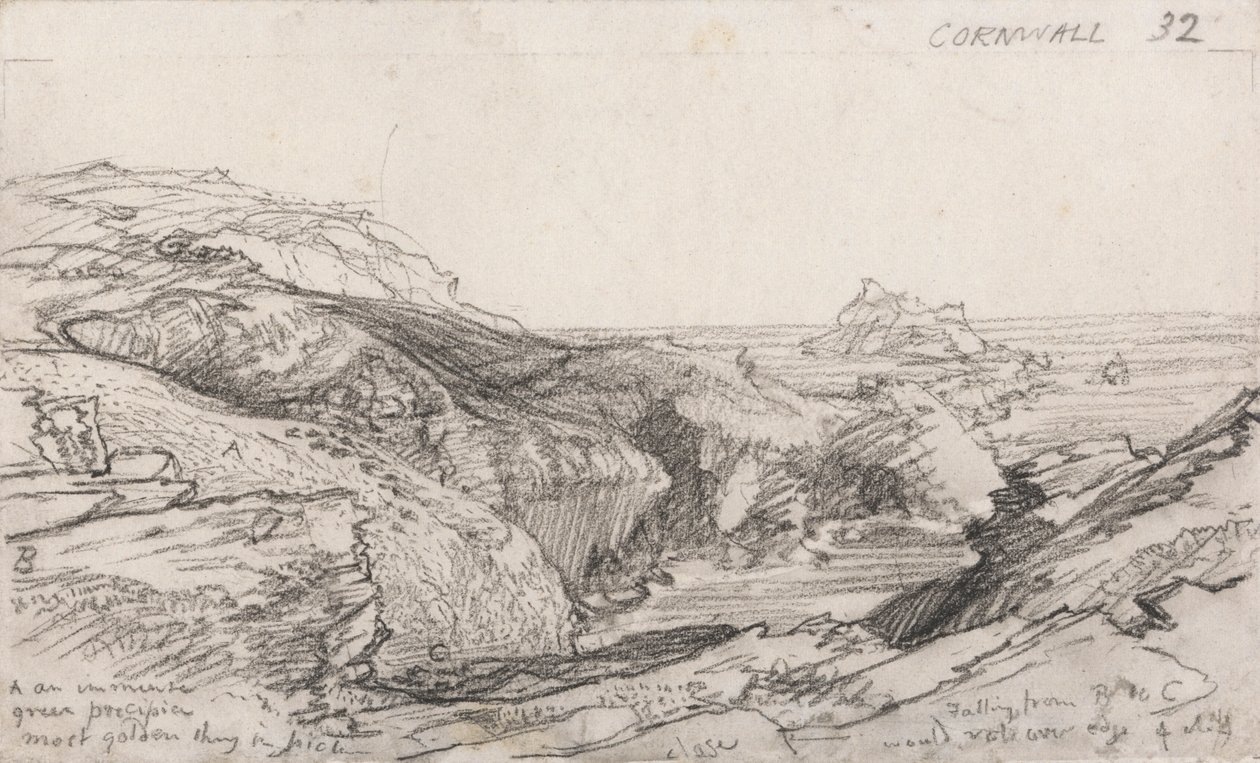 Oldal egy Cornish Sketchbookból: Cornwall 32 alkotó: Samuel Palmer