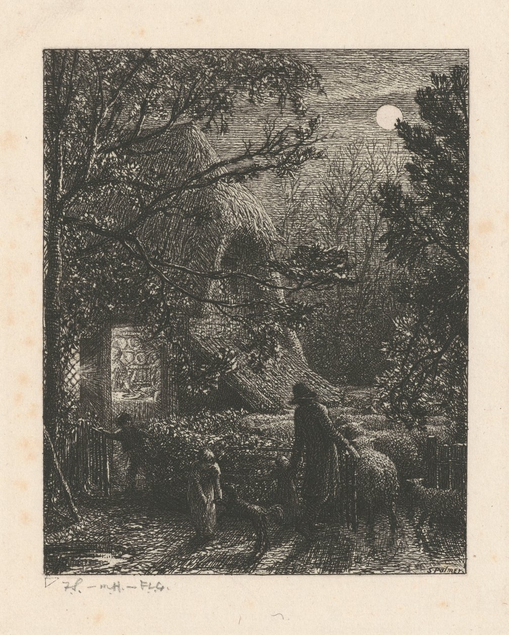Karácsony, avagy az utolsó juh beterelése a karámba alkotó: Samuel Palmer