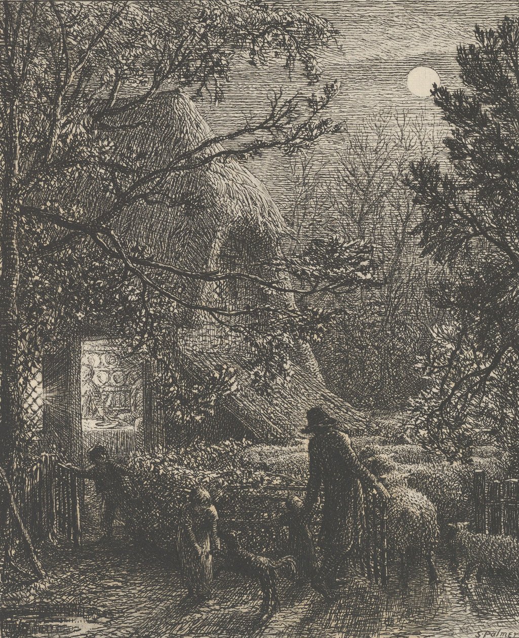 Karácsony, avagy az utolsó bárány hajtogatása, 1850. alkotó: Samuel Palmer