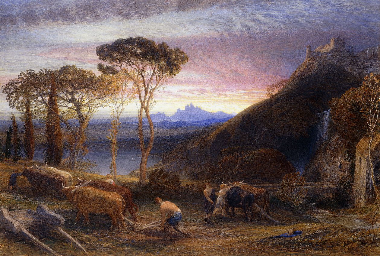 Illusztráció Milton Lycidas című művéhez, 1864 körül (akvarell testszínnel kiemelve) alkotó: Samuel Palmer