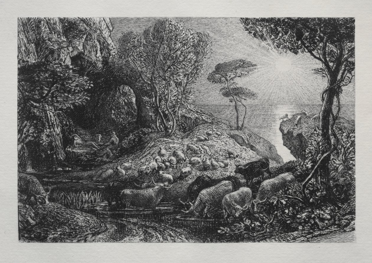 Moeris és Galatea alkotó: Samuel Palmer