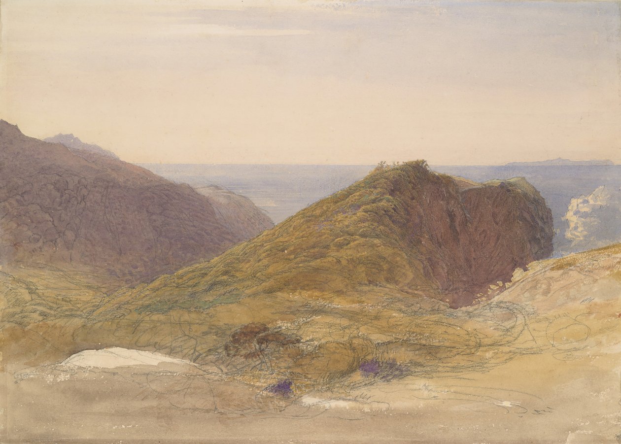 Devon északi partján, a távoli Lundy-szigeten, kb. 1835. alkotó: Samuel Palmer