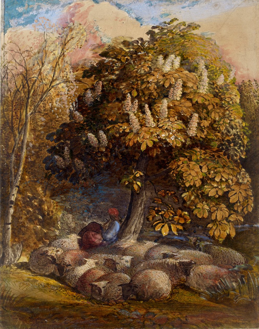 Pasztorál vadgesztenyével, c1830-1831 alkotó: Samuel Palmer