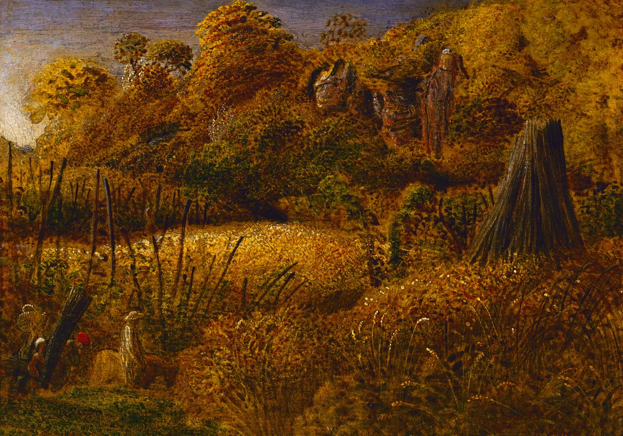 Jelenet Underriverben, Kentben vagy A komlós kert (olaj és tempera panelen) alkotó: Samuel Palmer