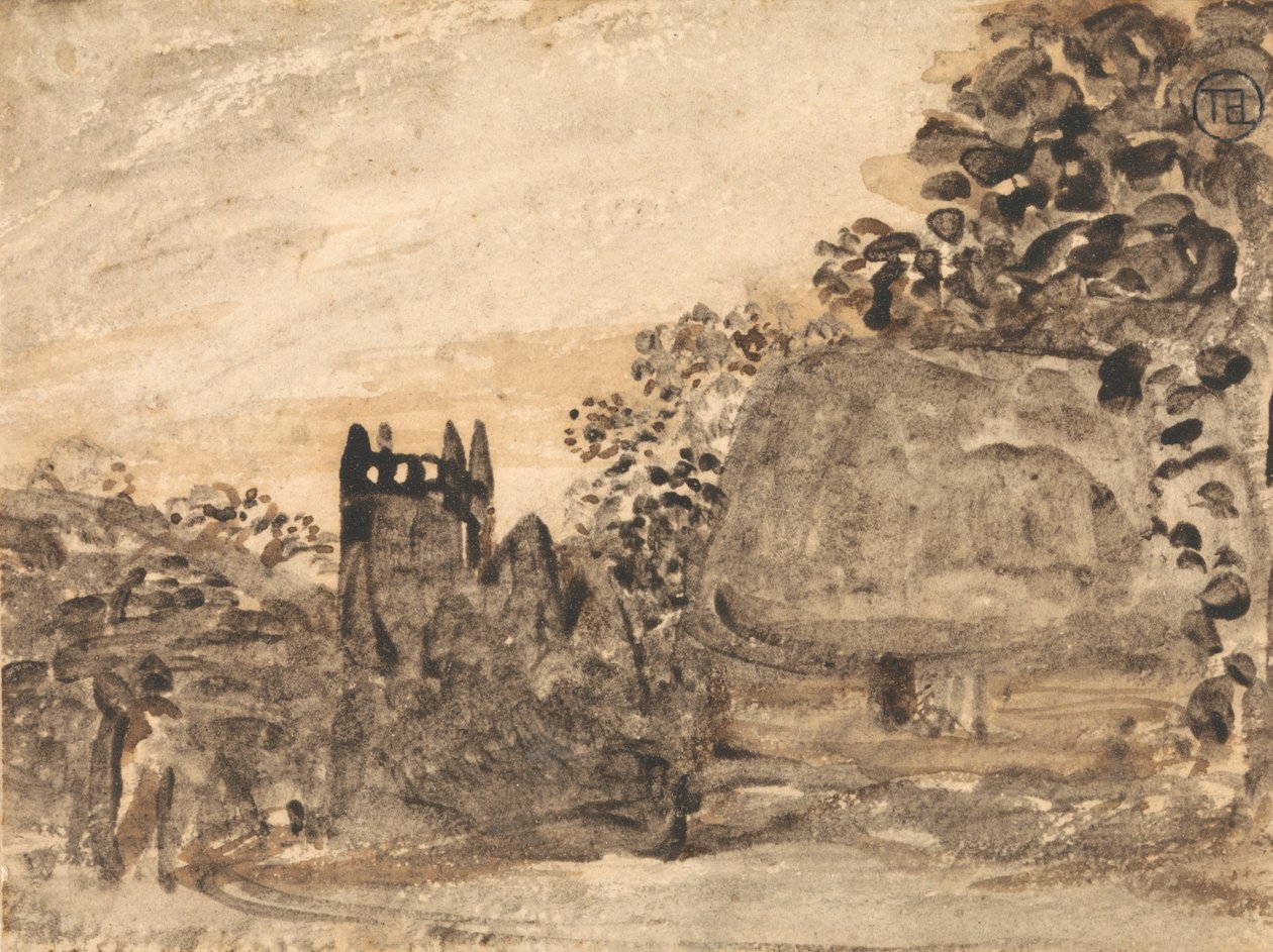 Nádfedeles kunyhó és templom alkotó: Samuel Palmer