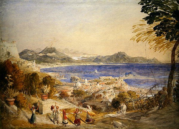 A Nápolyi-öböl (akvarell papíron) alkotó: Samuel Palmer
