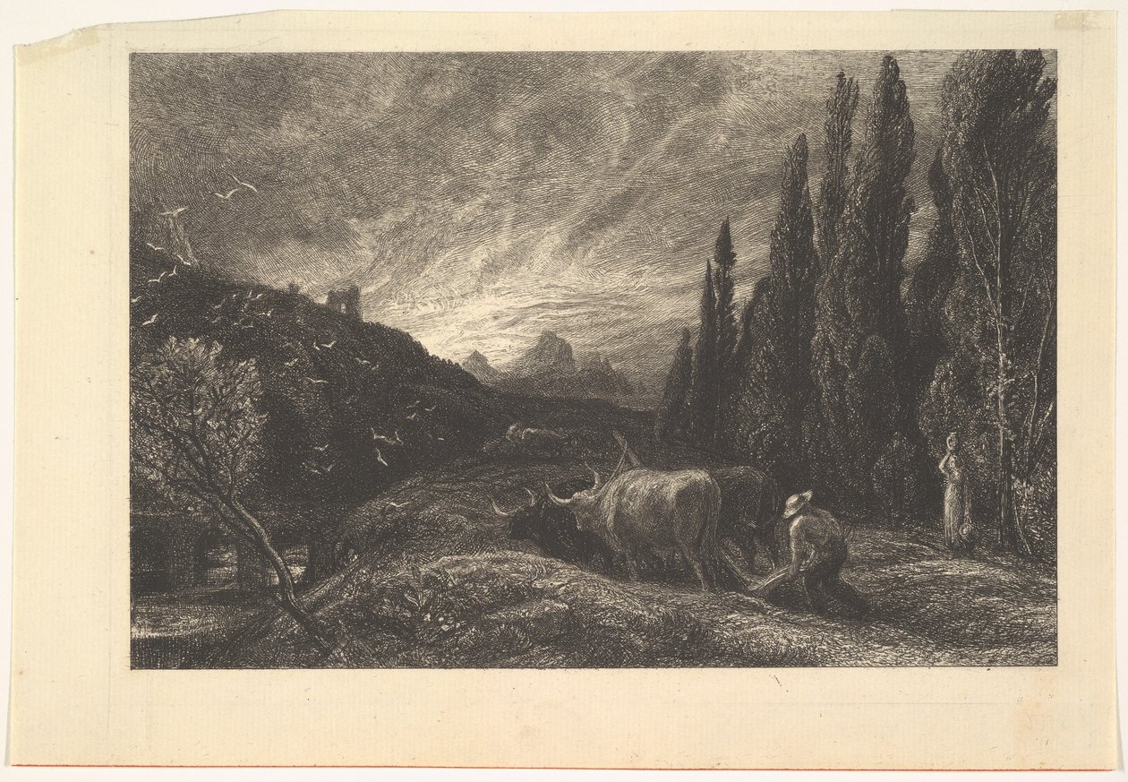 A korai szántó, 1861. alkotó: Samuel Palmer