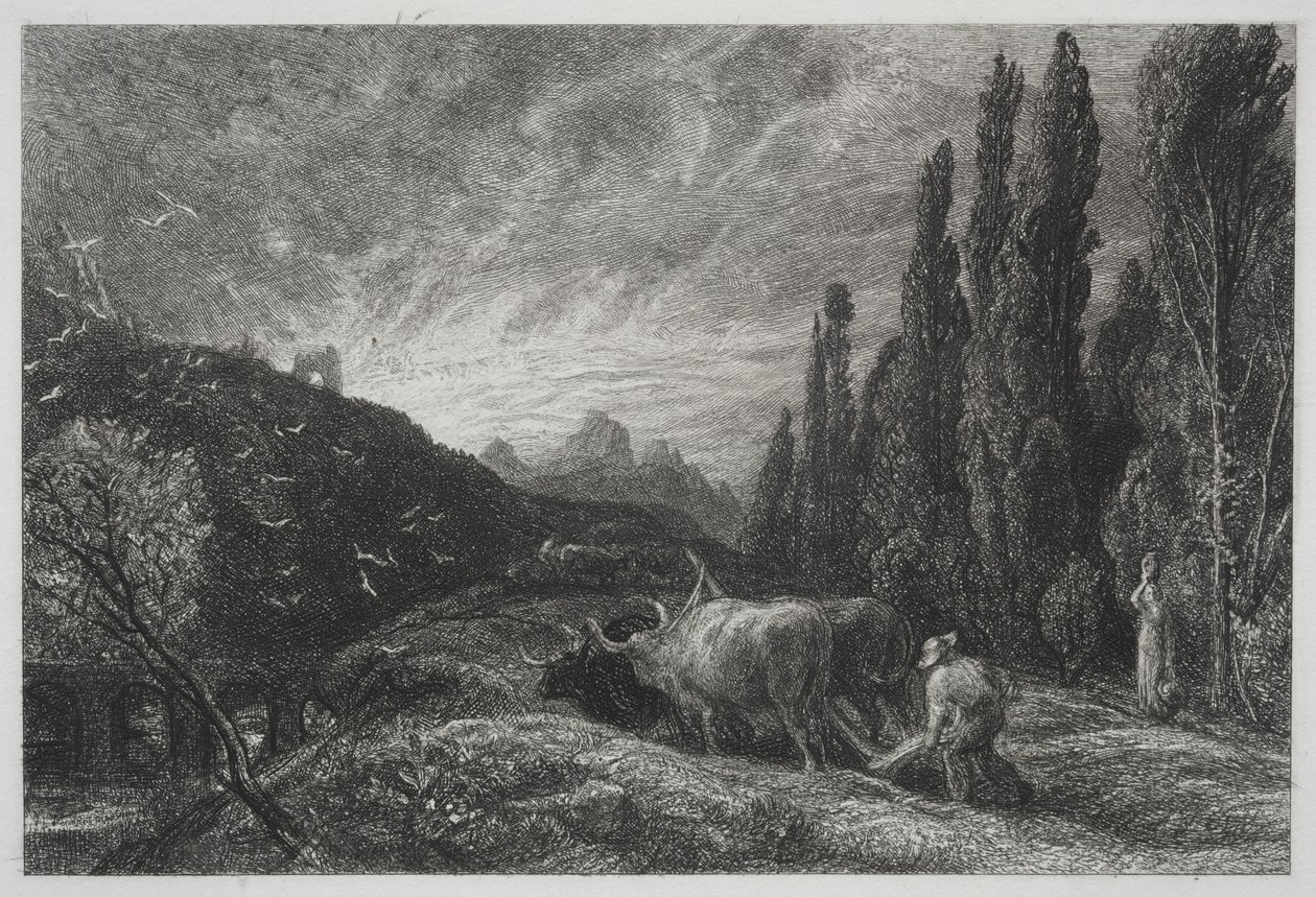 A korai szántó, 1861 előtt. alkotó: Samuel Palmer