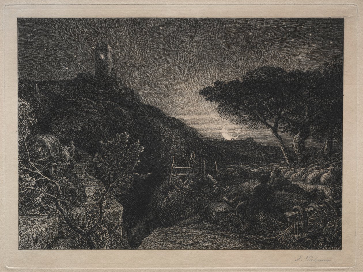 A Magányos Torony. alkotó: Samuel Palmer