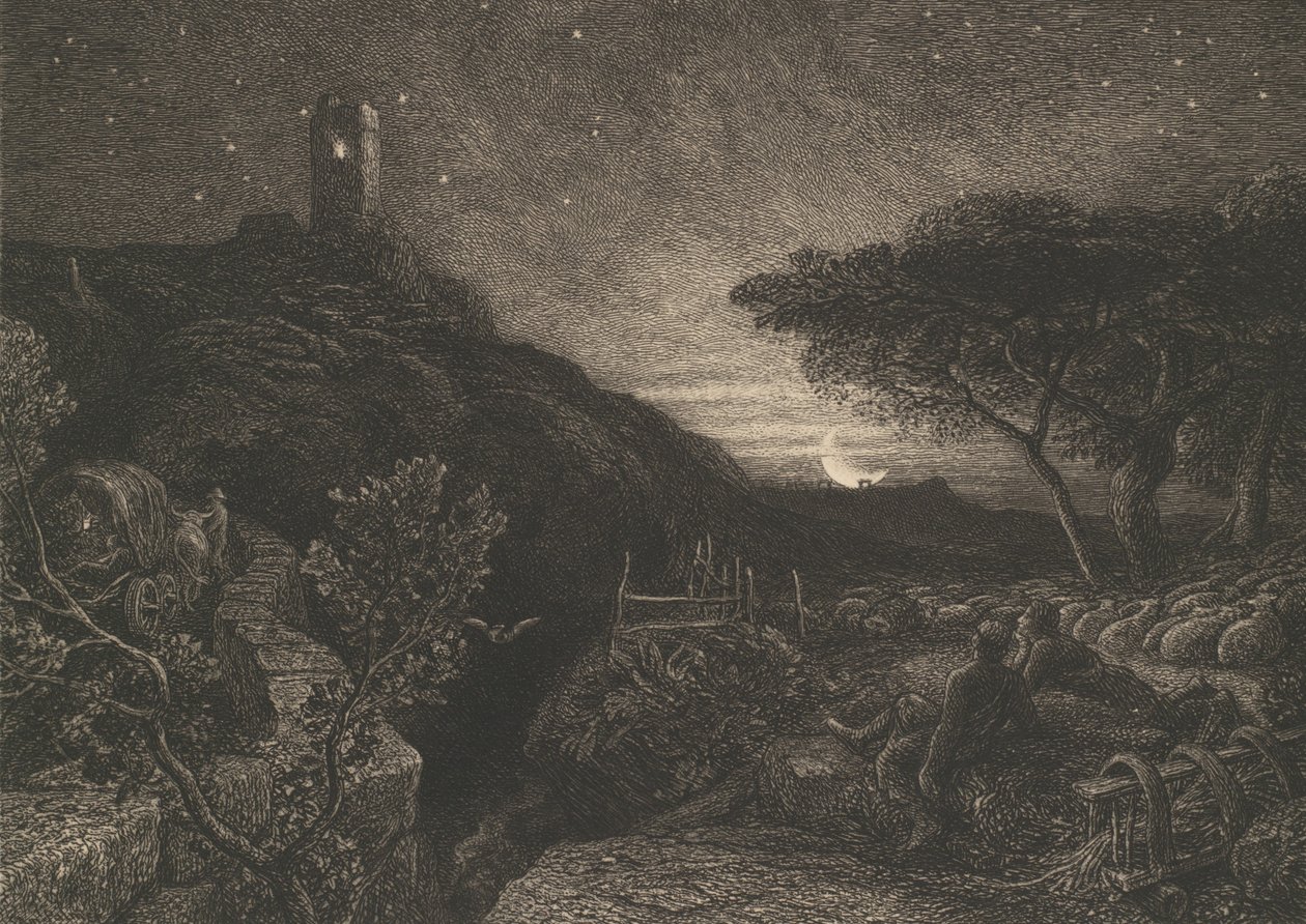 A magányos torony, 1879. alkotó: Samuel Palmer