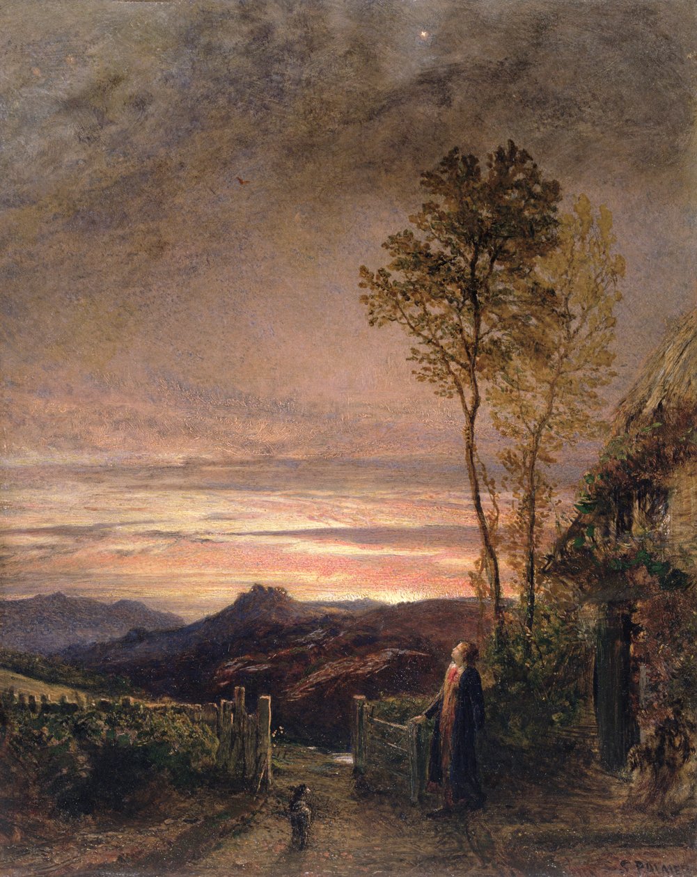 A pacsirta felemelkedése (olaj, tábla) alkotó: Samuel Palmer