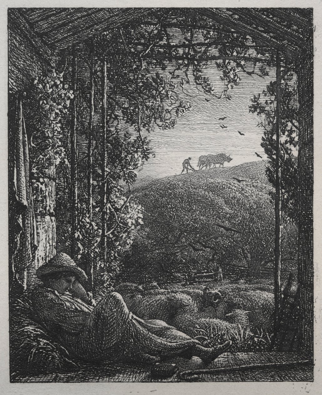 Az alvó pásztor, 1857. alkotó: Samuel Palmer