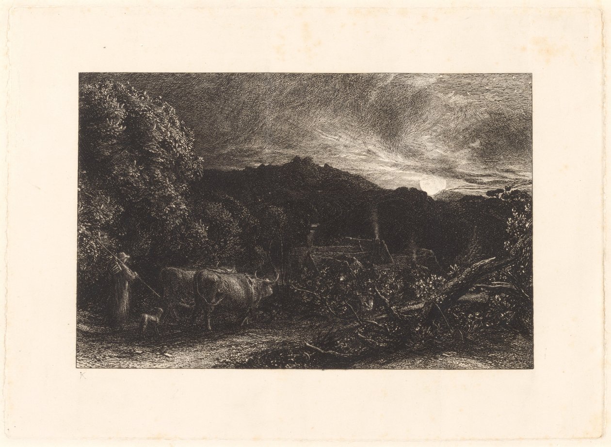 A fáradt szántóember alkotó: Samuel Palmer