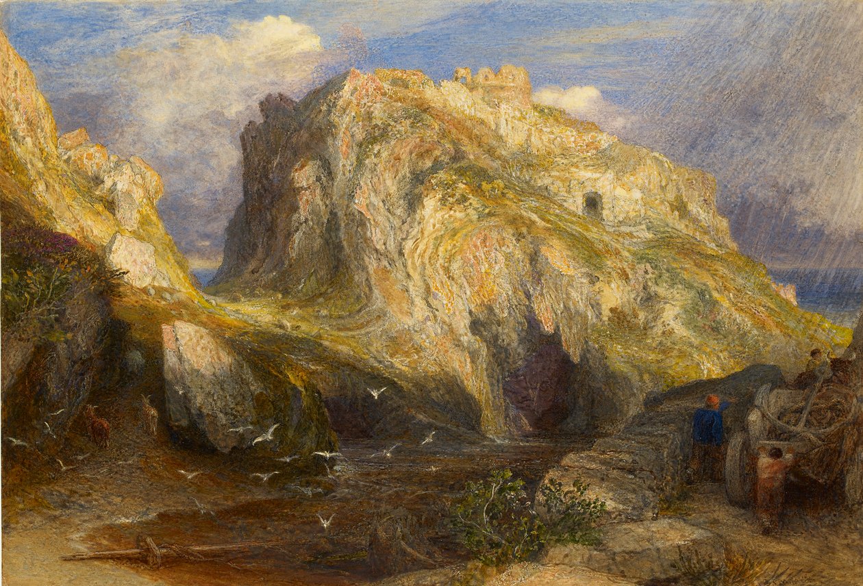 Tintagel kastély: Közeledik az eső, 1848-1849 alkotó: Samuel Palmer