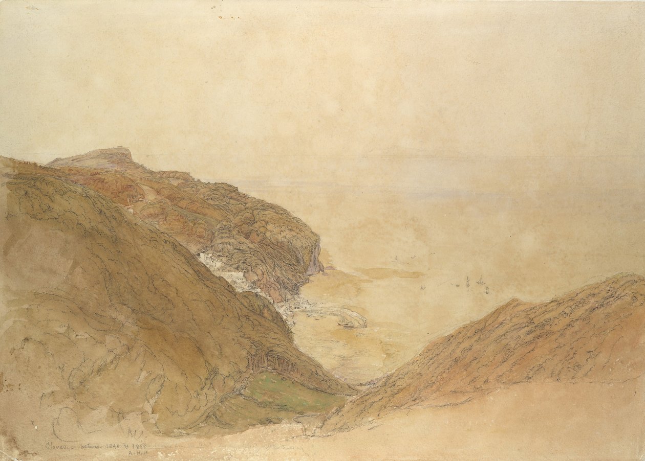 Kilátás Clovellyre, Devon, kb. 1848-49. alkotó: Samuel Palmer