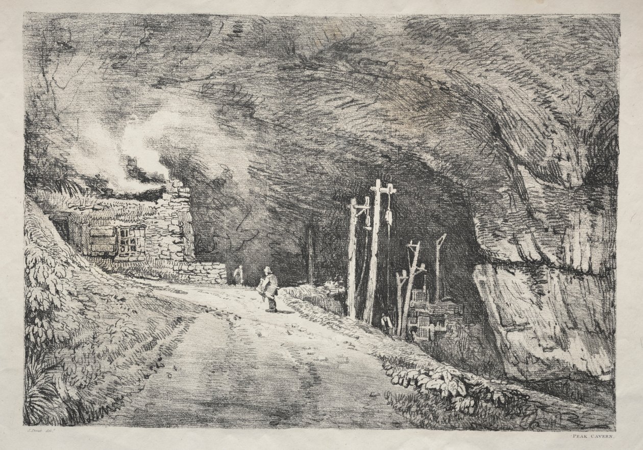 Régi épületek és vidéki nyaralók sorozata Észak-Angliában: Peak Cavern alkotó: Samuel Prout