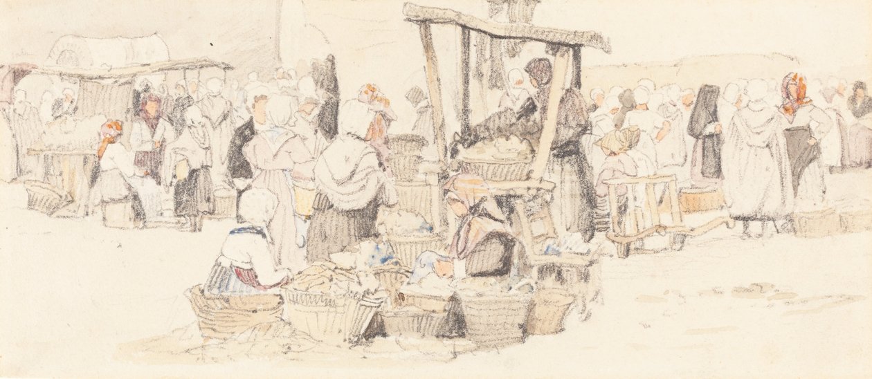 Egy szabadtéri piac alkotó: Samuel Prout