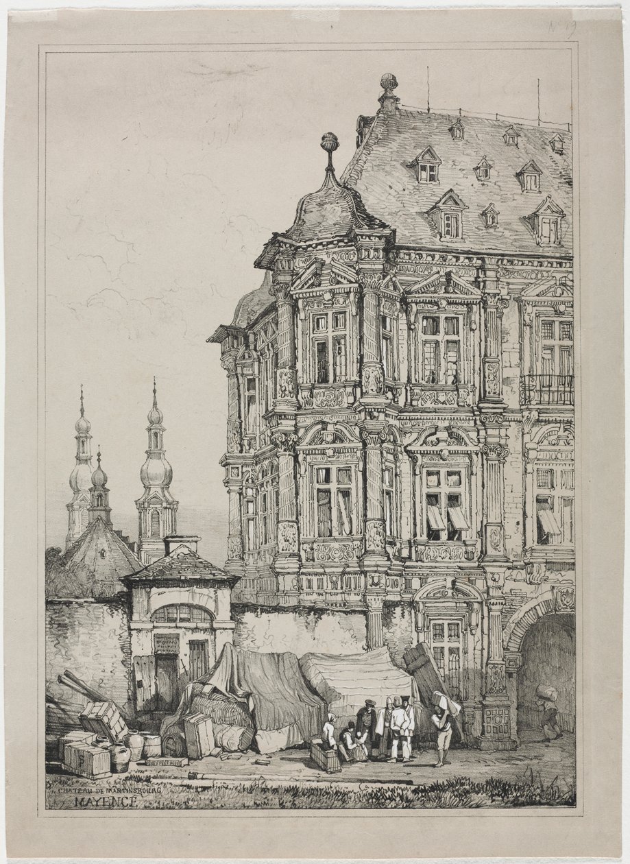Martinsburg kastélya, Mainz, Németország, 1833. alkotó: Samuel Prout