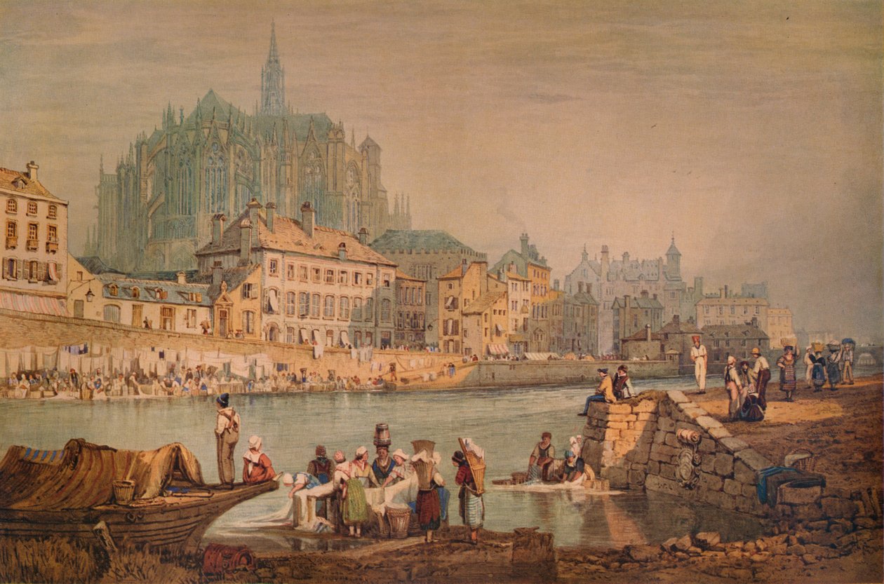 Katedrális város a folyón, 1825 alkotó: Samuel Prout