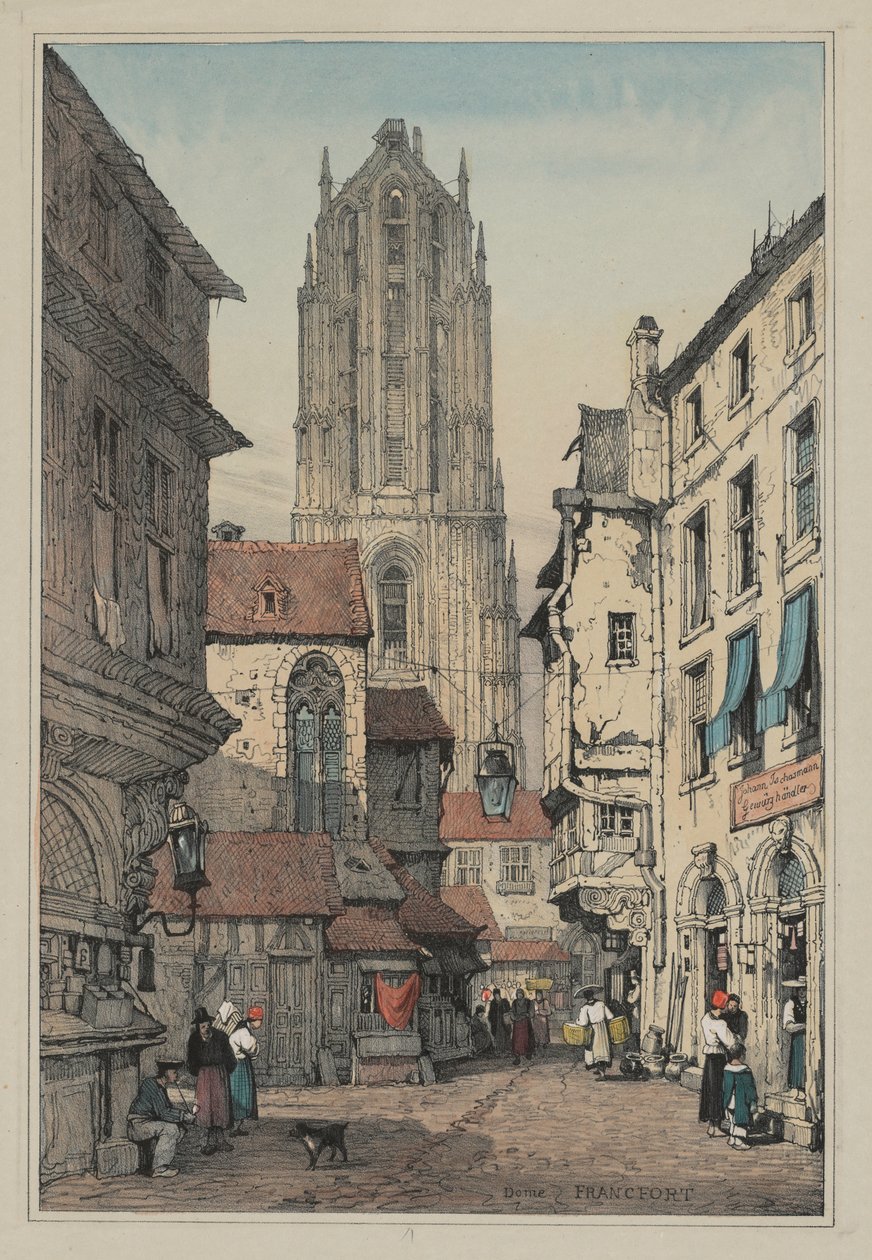 Flandriában és Németországban készült vázlatok épületei: Dome, Frankfurt alkotó: Samuel Prout