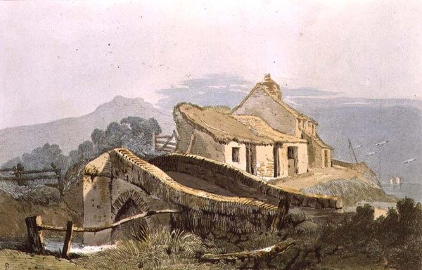 Looe, Cornwall, a "Village Scenery"-ből (metszet) alkotó: Samuel Prout