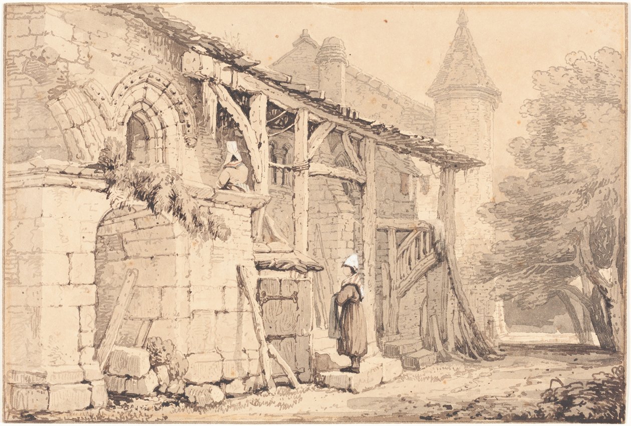 Jelenet Jumièges-ben alkotó: Samuel Prout