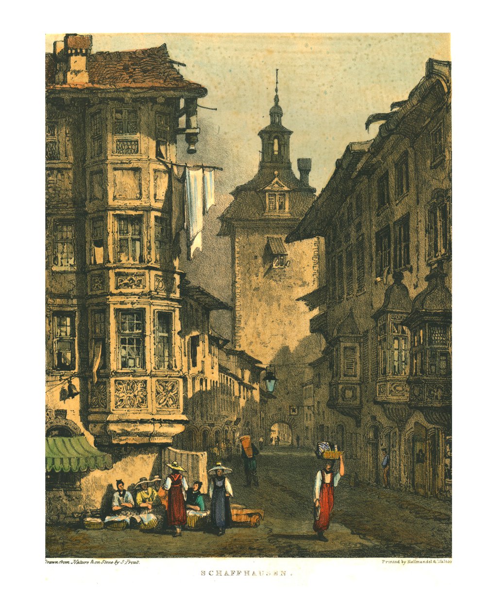 Schaffhausen, 19. század eleje. alkotó: Samuel Prout