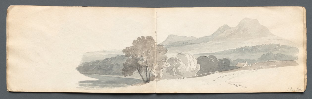 Vázlatfüzet: Eildon Hills, 1814. alkotó: Samuel Prout