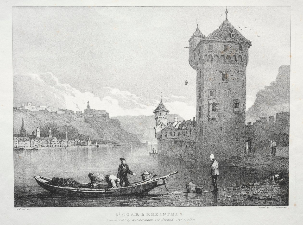 St. Goar és Rheinfels, 1824. alkotó: Samuel Prout
