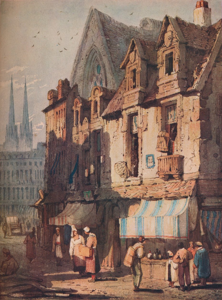 Street Scene, Bayeux, Normandia, 1828 alkotó: Samuel Prout