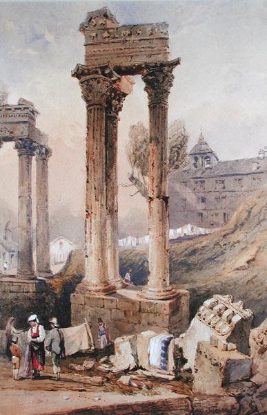Vespasianus temploma (akvarell, papír) alkotó: Samuel Prout