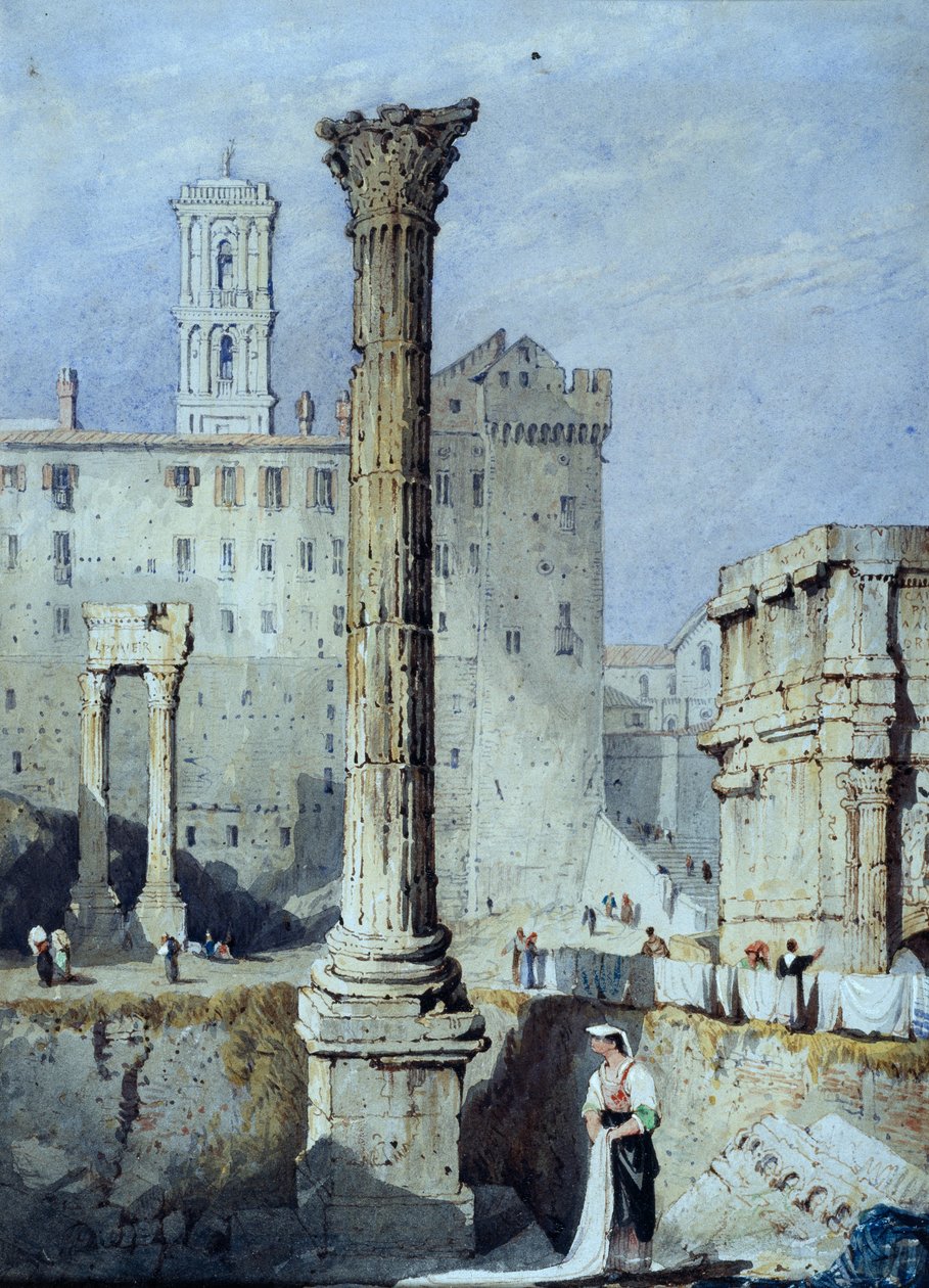 A Phocas oszlopa (akvarell papíron) alkotó: Samuel Prout